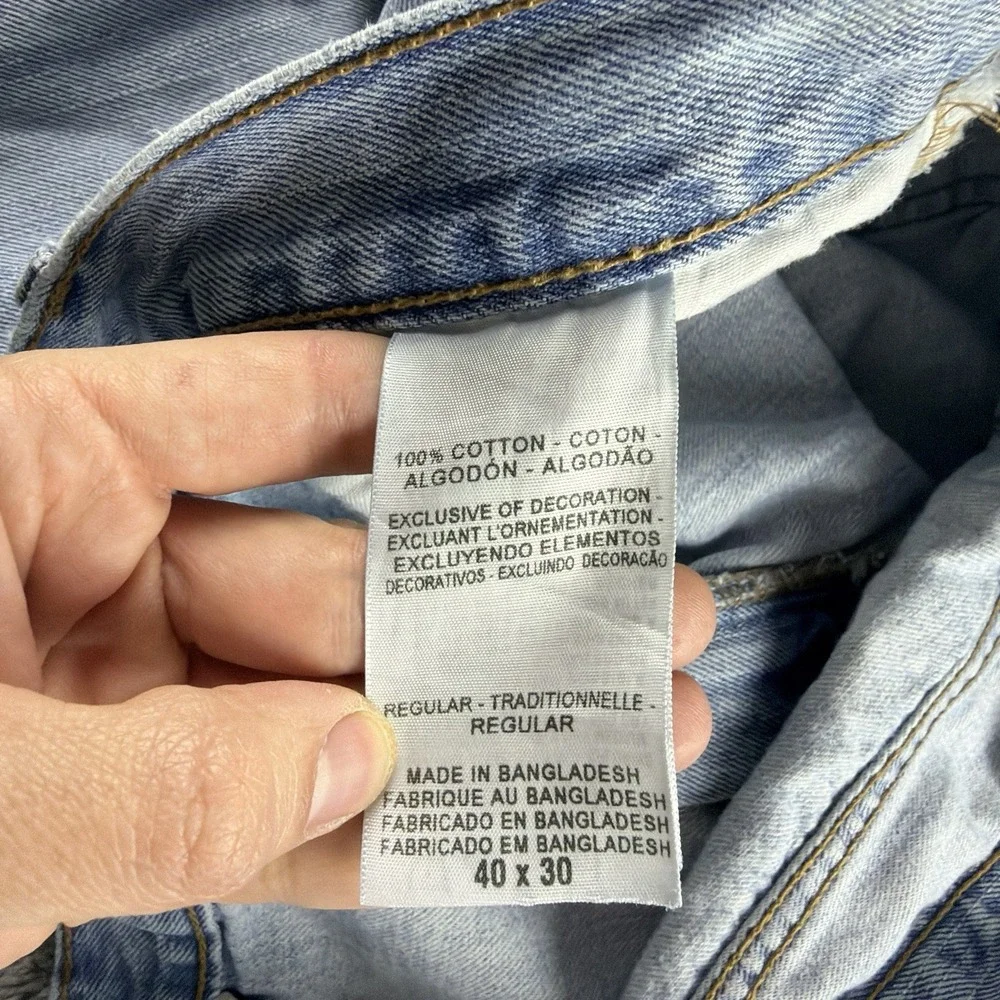 Signature Levi Strauss Regular Fit Jeans Mens 40x30 Blue Light Wash Denim‎